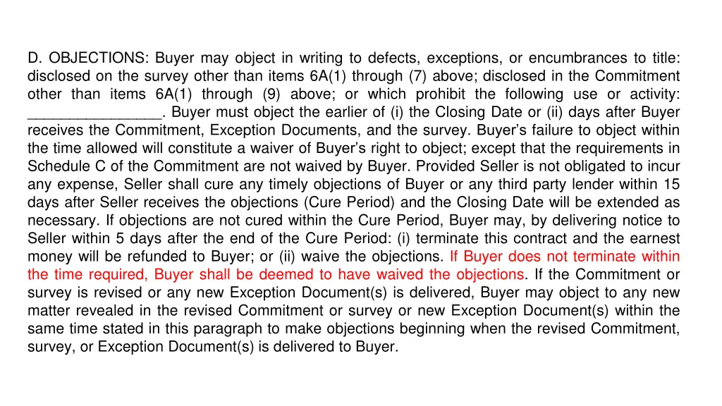 d objections buyer may object in writing 2