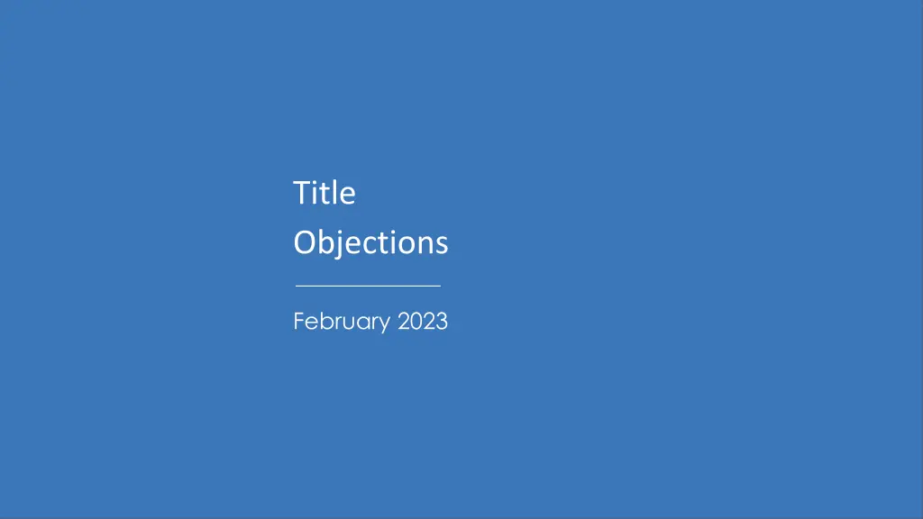 title objections