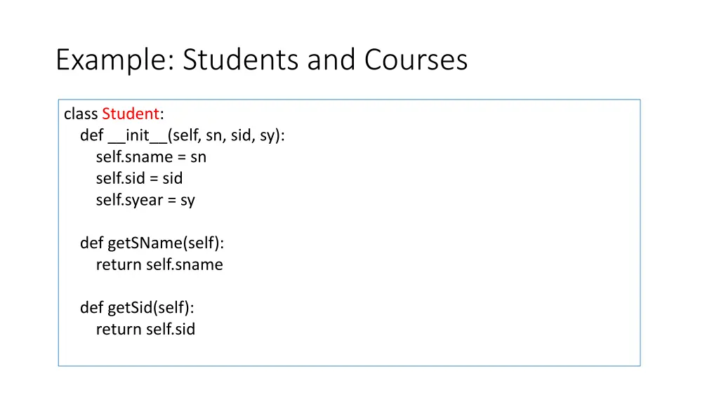 example students and courses 1