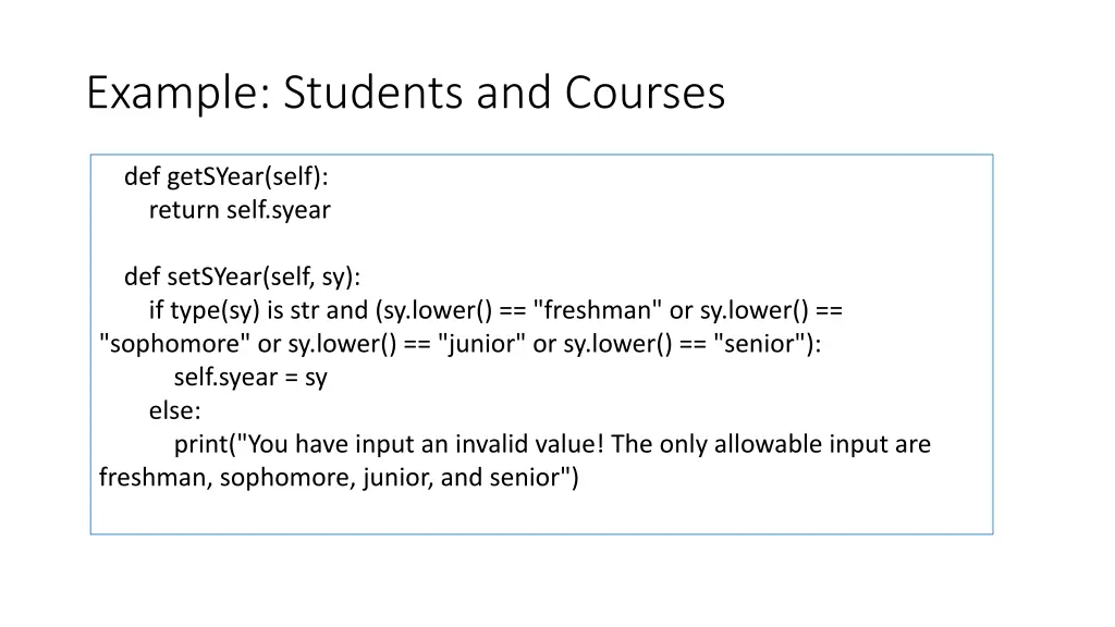 example students and courses 2