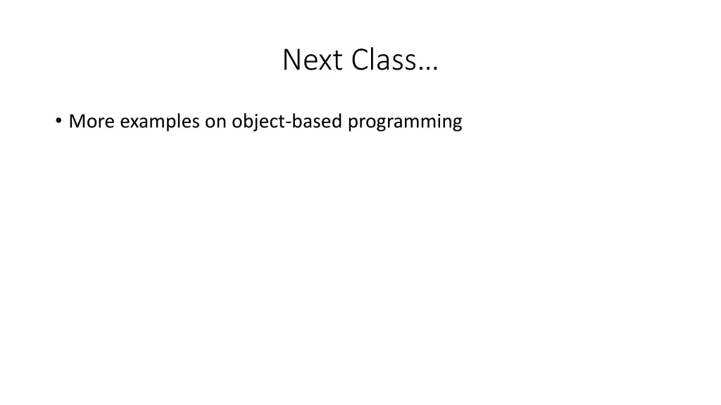 next class