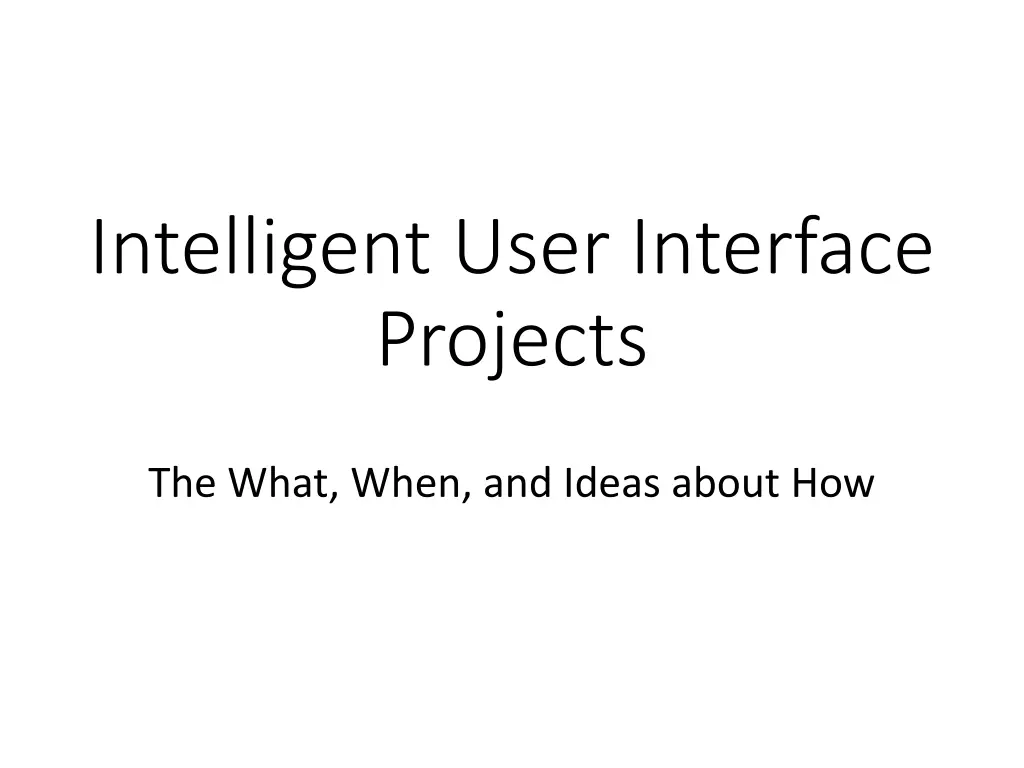 intelligent user interface projects