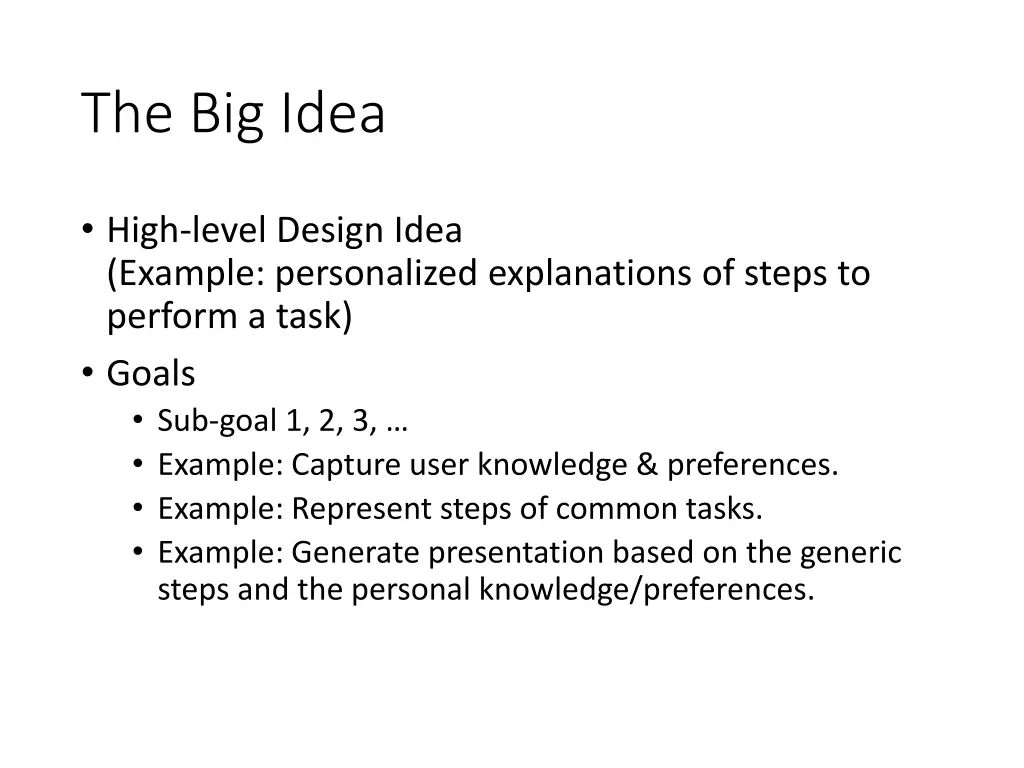 the big idea