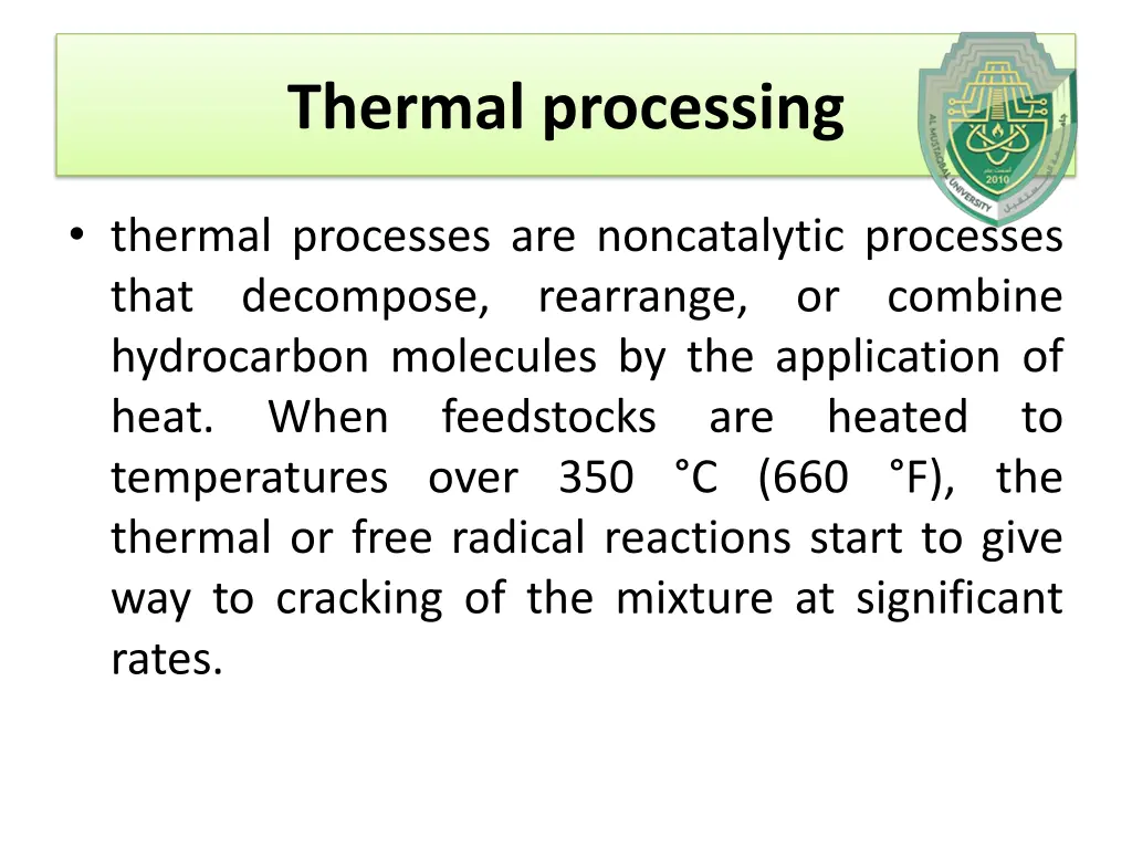 thermal processing