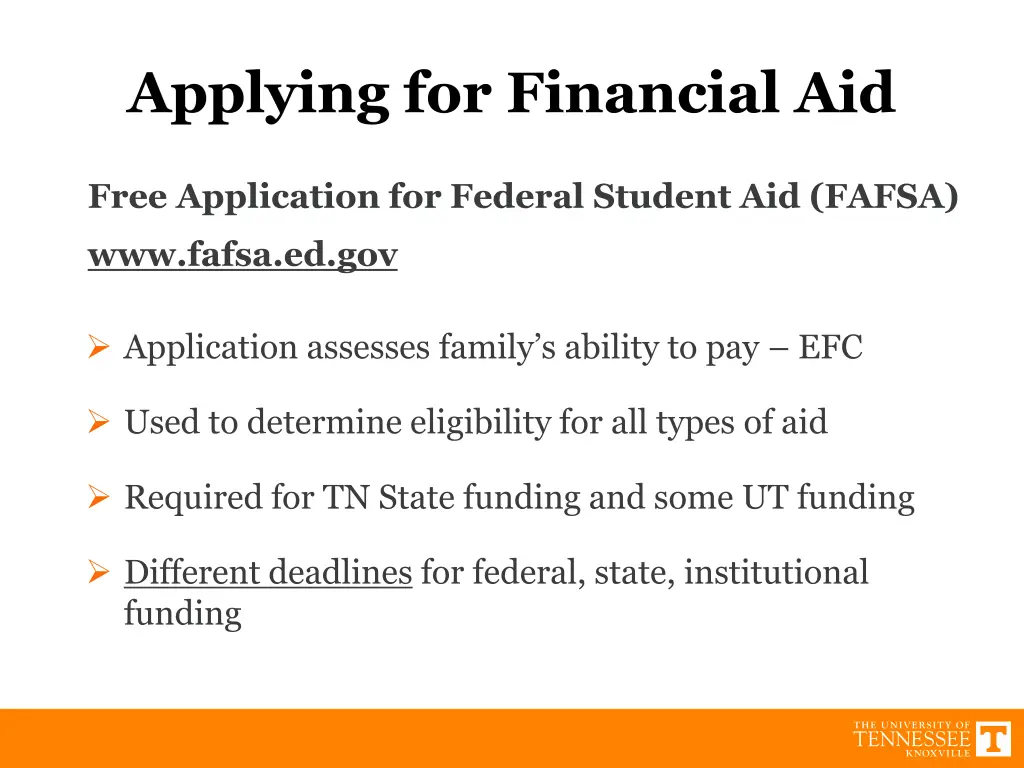 applying for financial aid