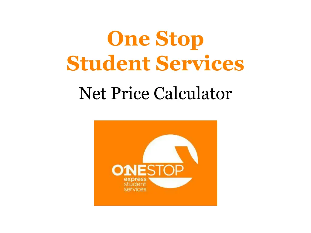 one stop student services net price calculator