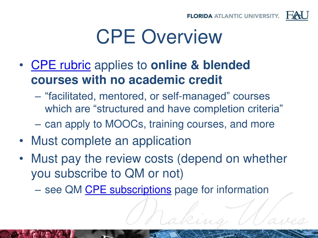 cpe overview