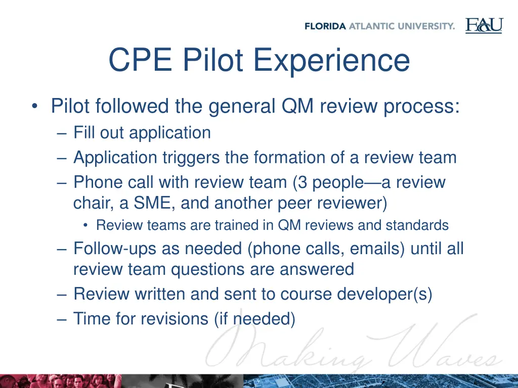 cpe pilot experience