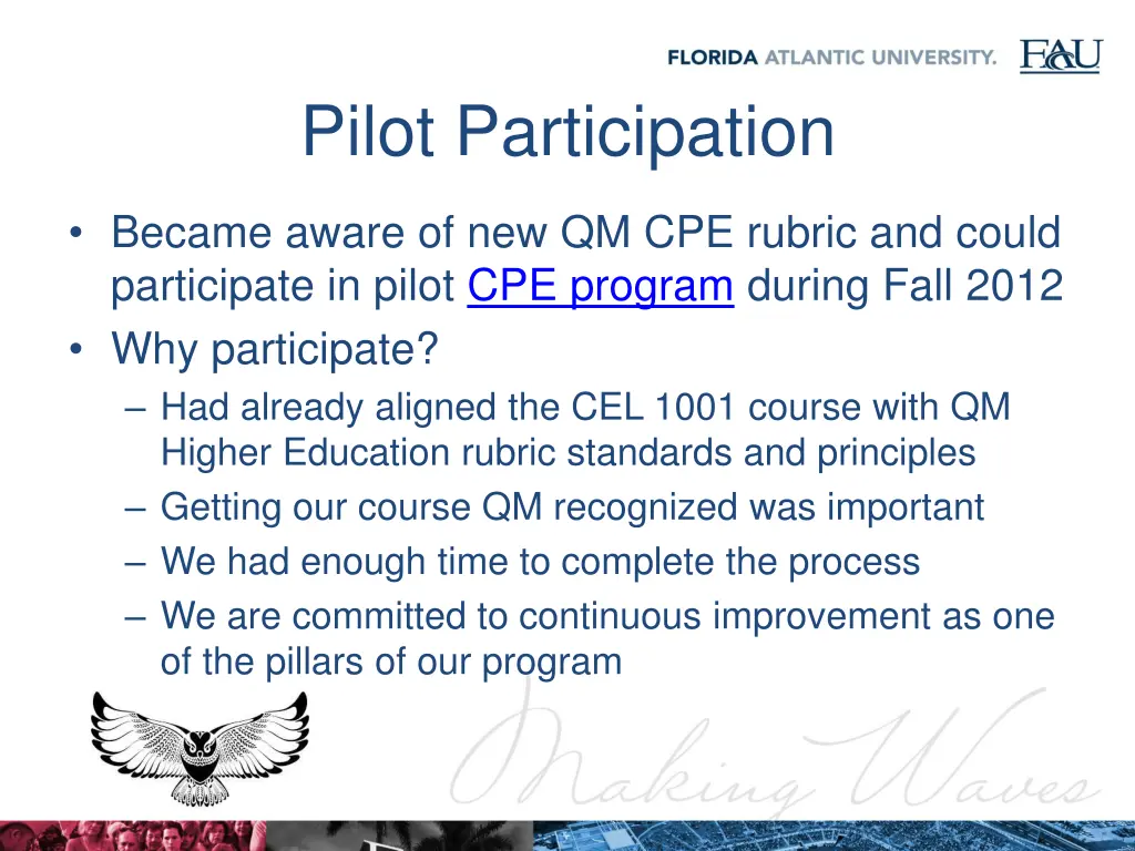 pilot participation