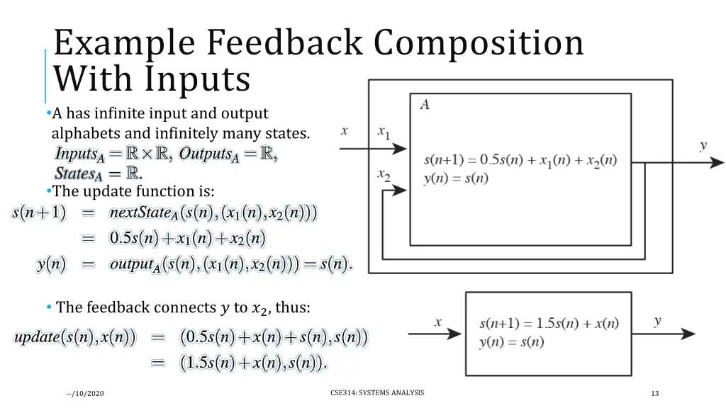 example feedback composition with inputs