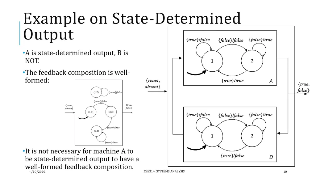 example on state determined output