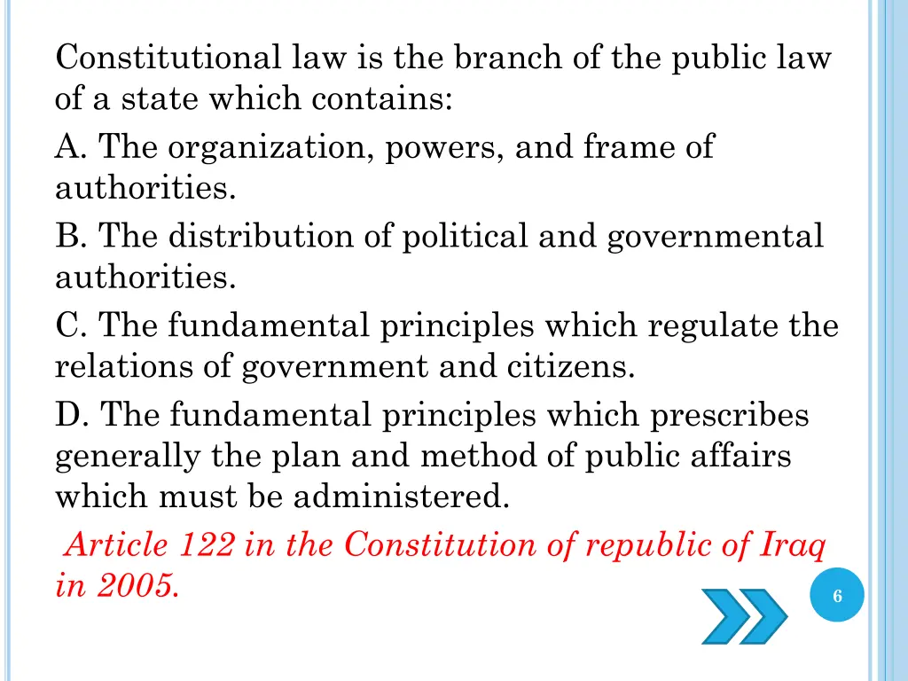 constitutional law is the branch of the public