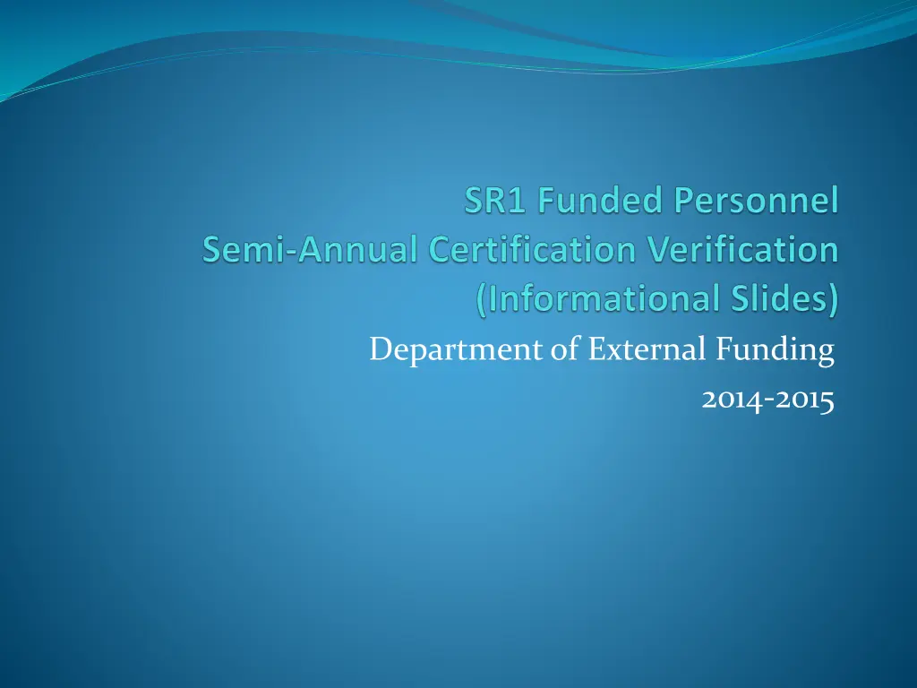 department of external funding
