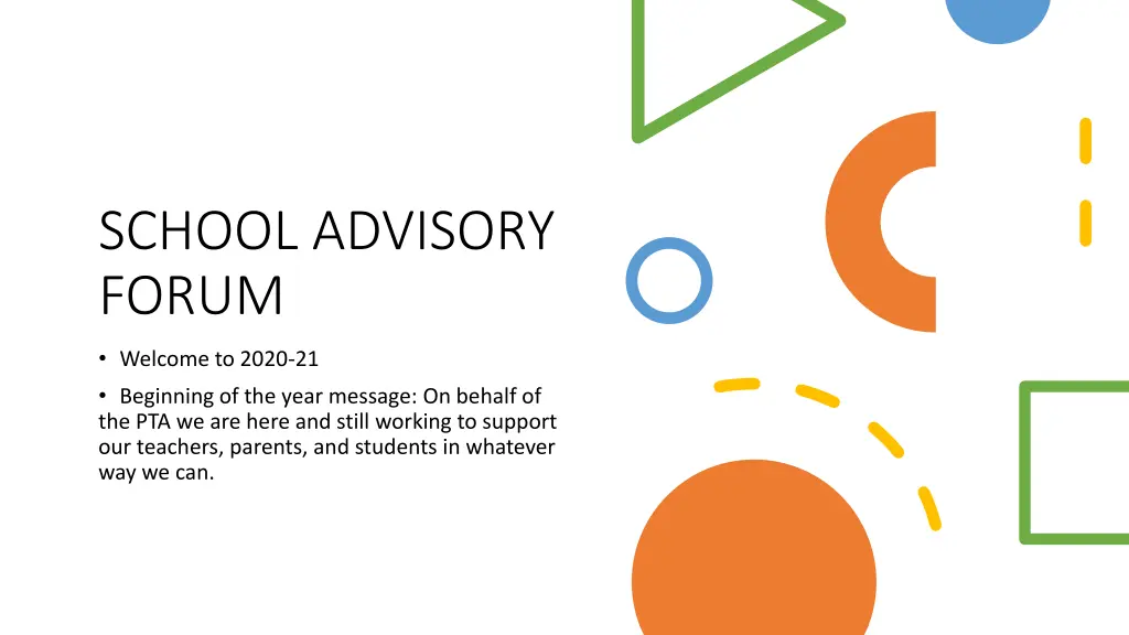 school advisory forum