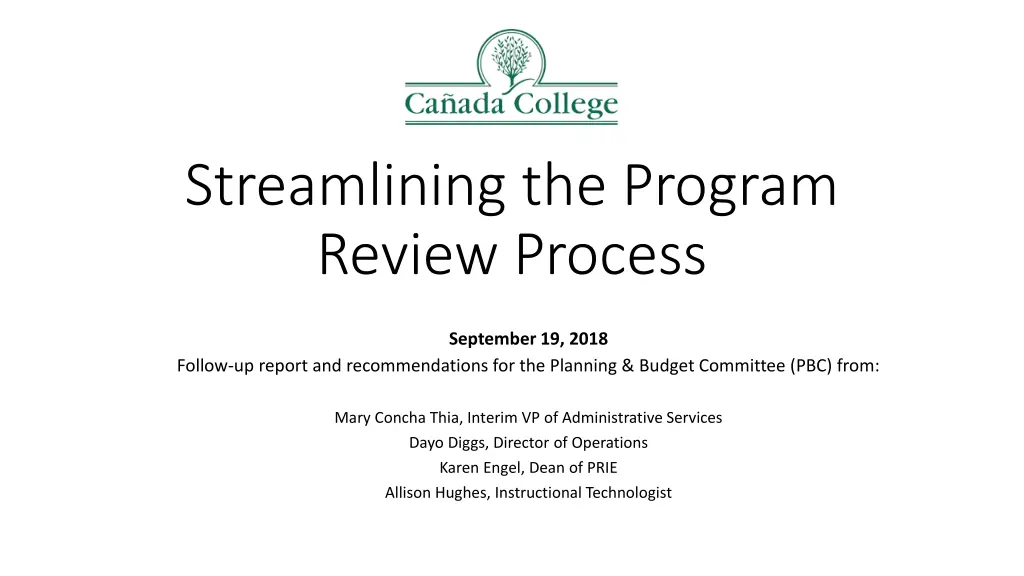 streamlining the program review process