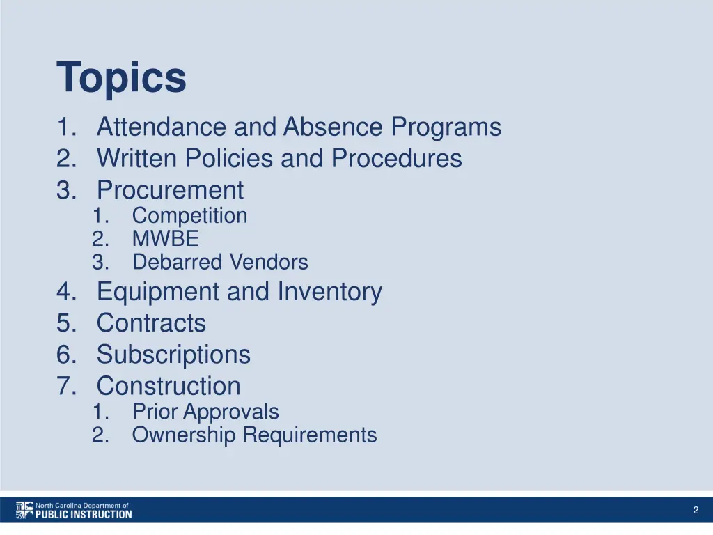topics 1 attendance and absence programs