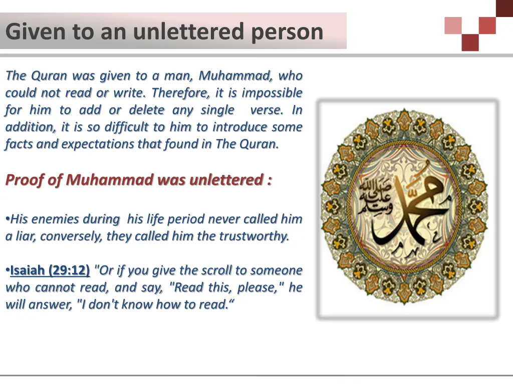given to an unlettered person
