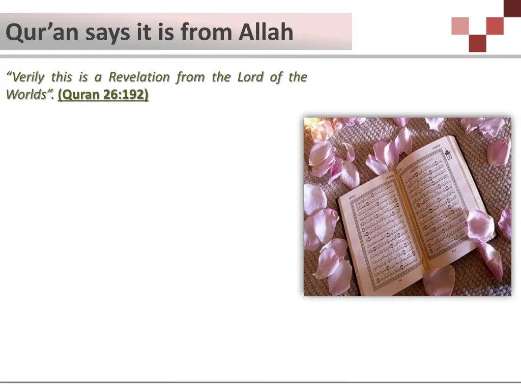 qur an says it is from allah