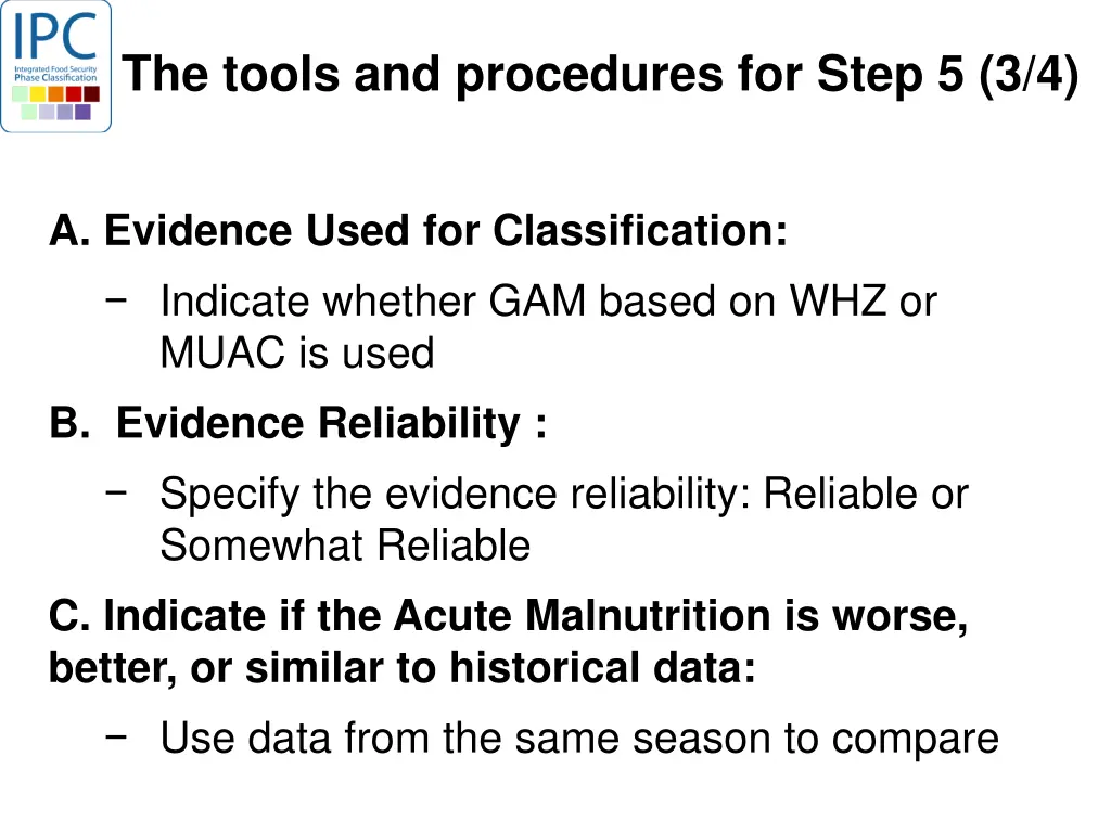 the tools and procedures for step 5 3 4