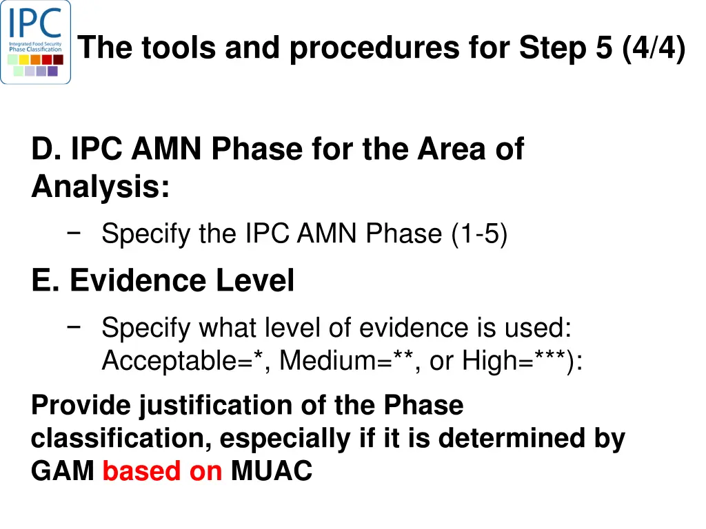 the tools and procedures for step 5 4 4
