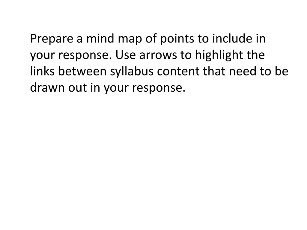 prepare a mind map of points to include in your
