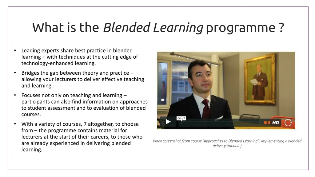 what is the blended learning programme