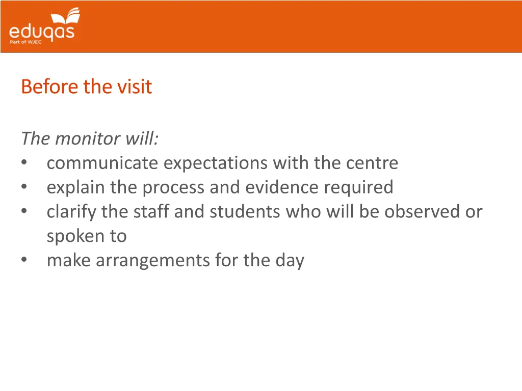 before the visit