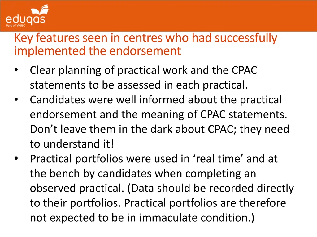 key features seen in centres who had successfully