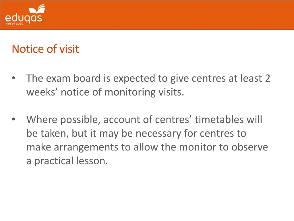 notice of visit