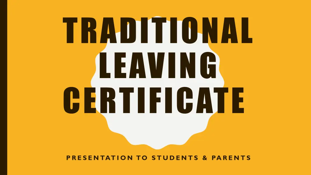 traditional leaving certificate