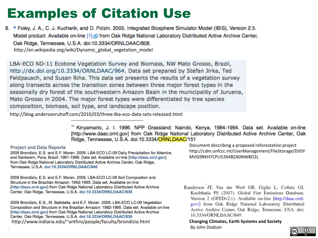 examples of citation use