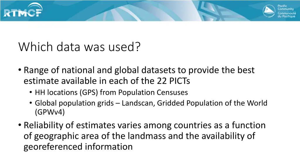 which data was used