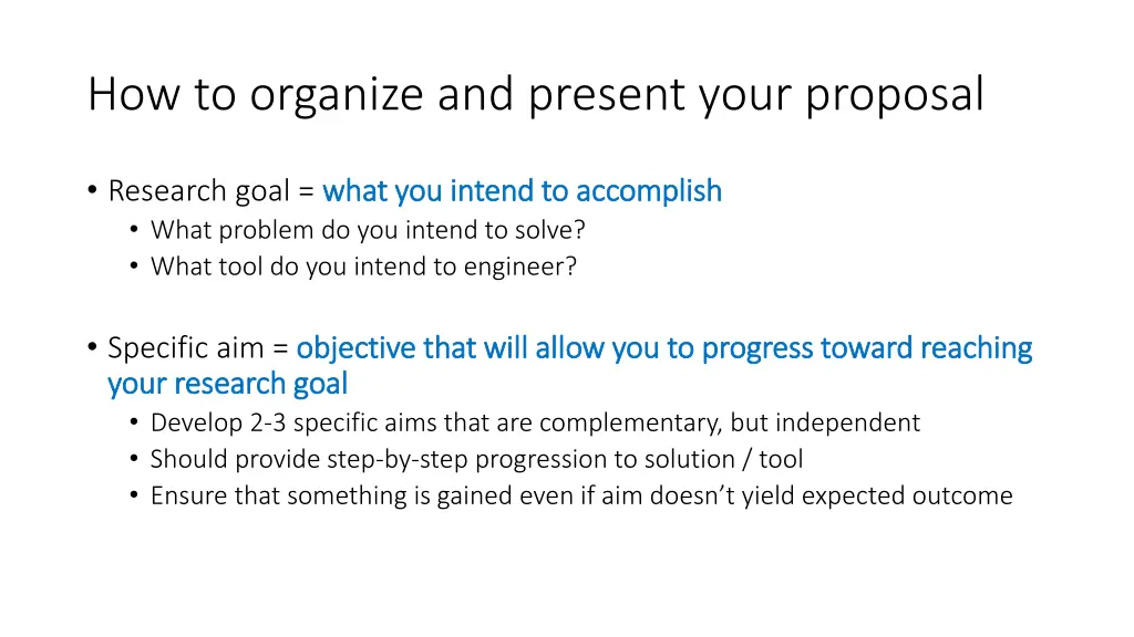 how to organize and present your proposal