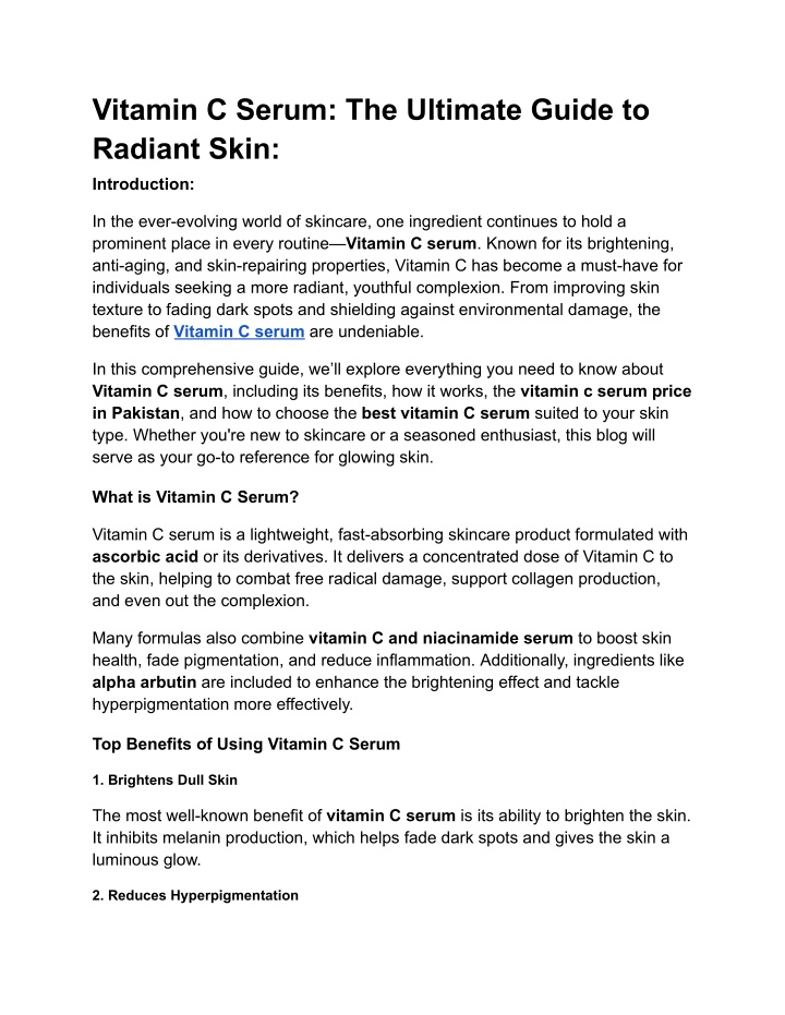vitamin c serum the ultimate guide to radiant skin