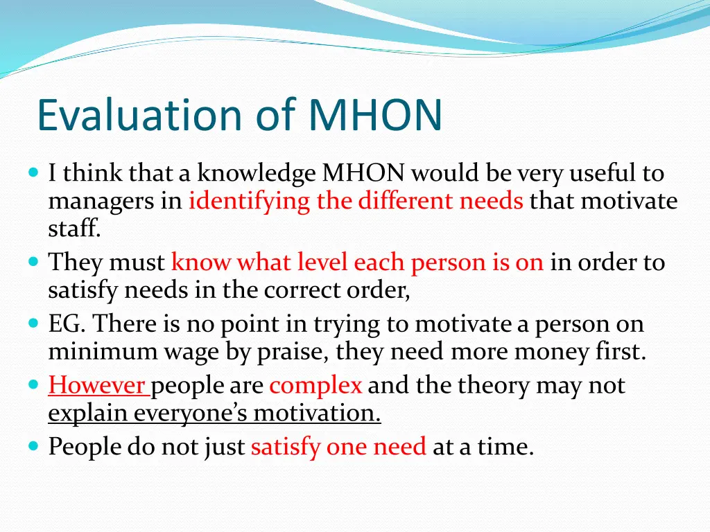 evaluation of mhon