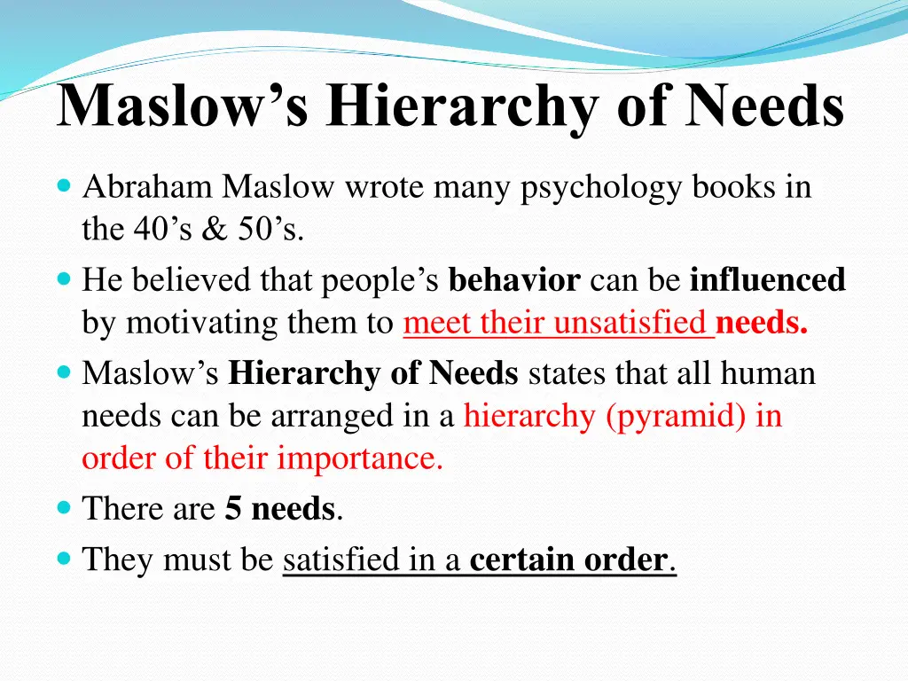 maslow s hierarchy of needs