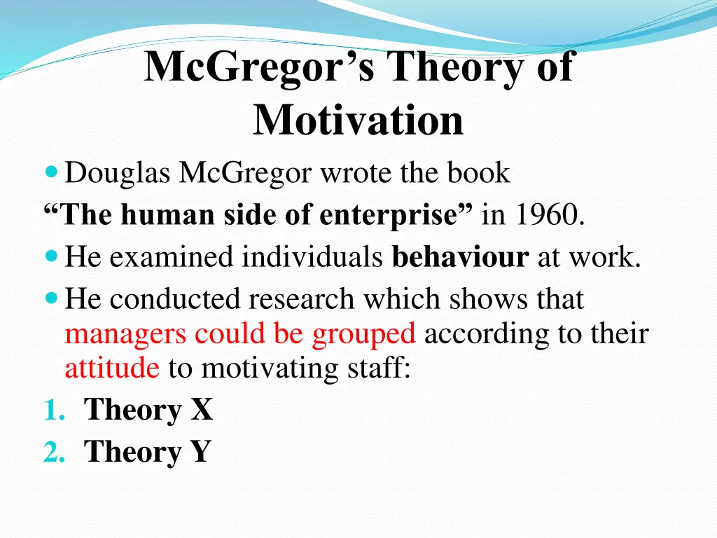 mcgregor s theory of motivation douglas mcgregor