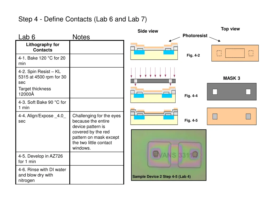 step 4 define contacts lab 6 and lab 7