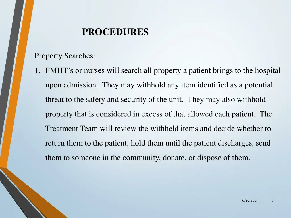 procedures