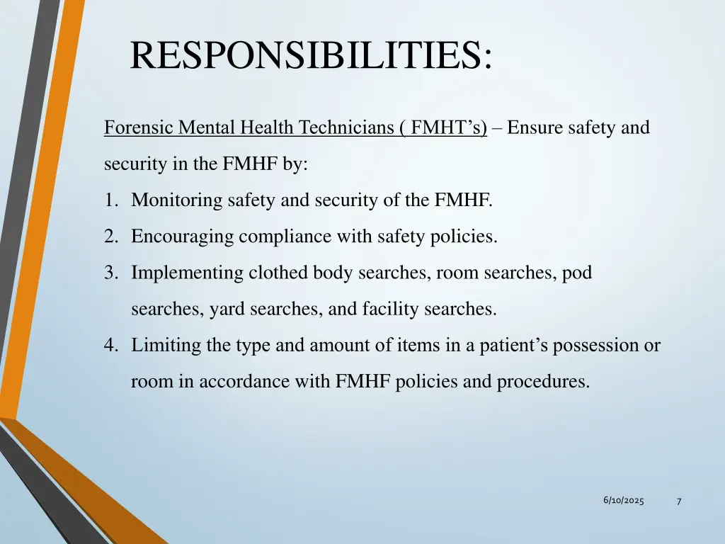 responsibilities