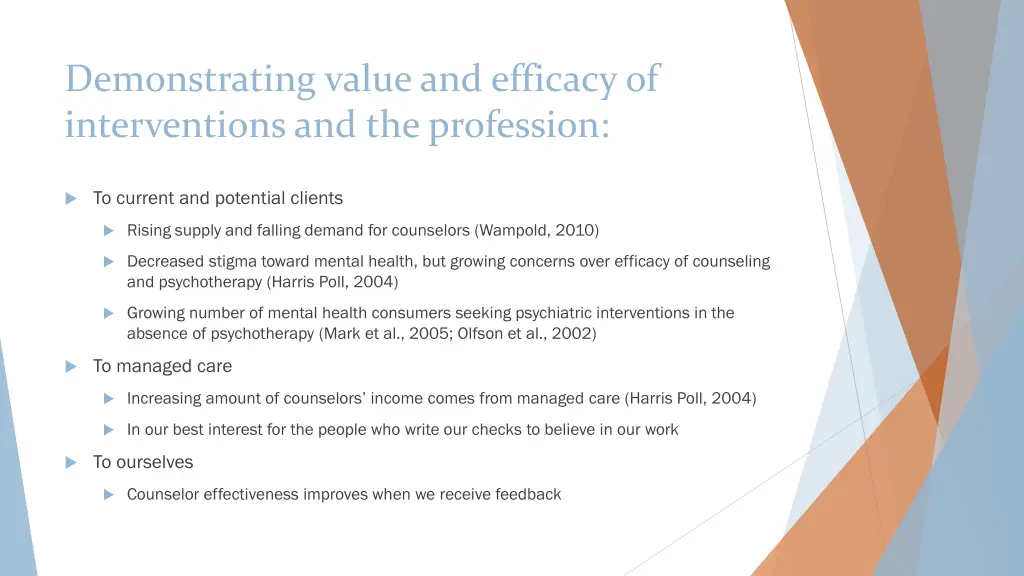 demonstrating value and efficacy of interventions