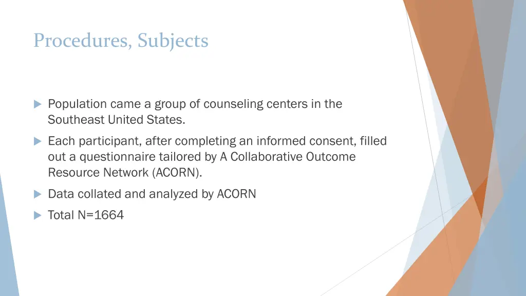 procedures subjects