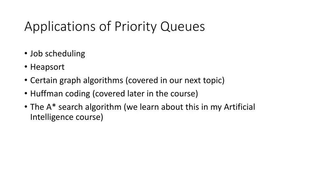 applications of priority queues