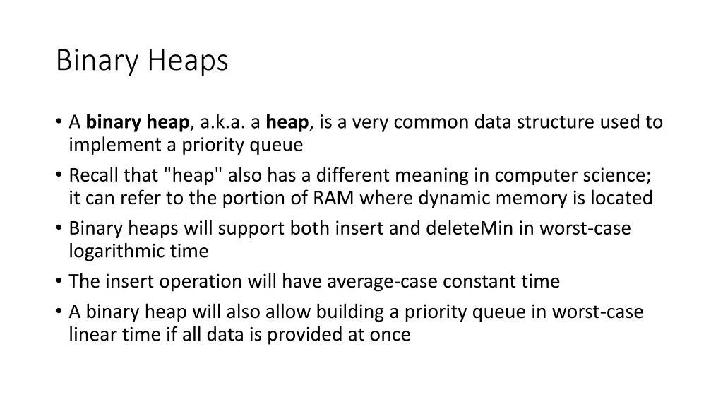 binary heaps