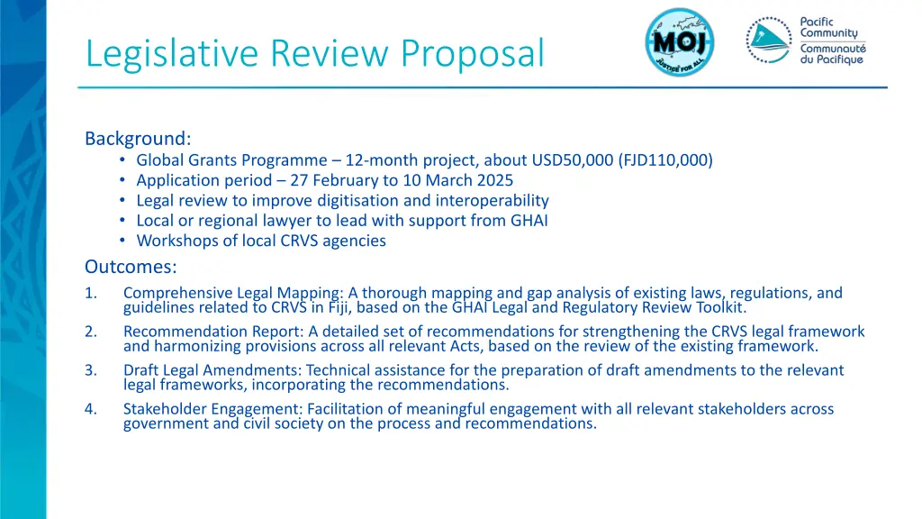 legislative review proposal