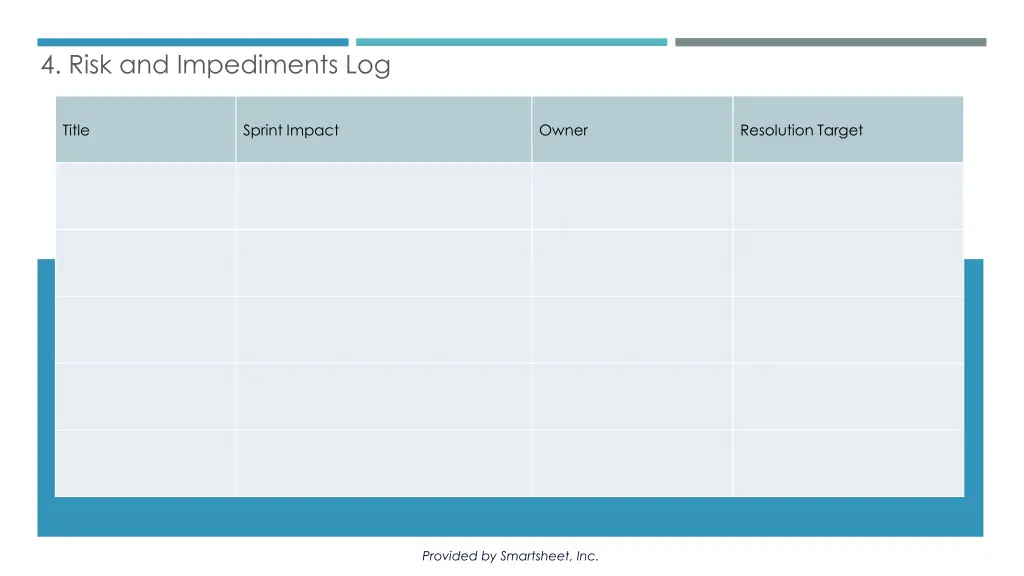 4 risk and impediments log