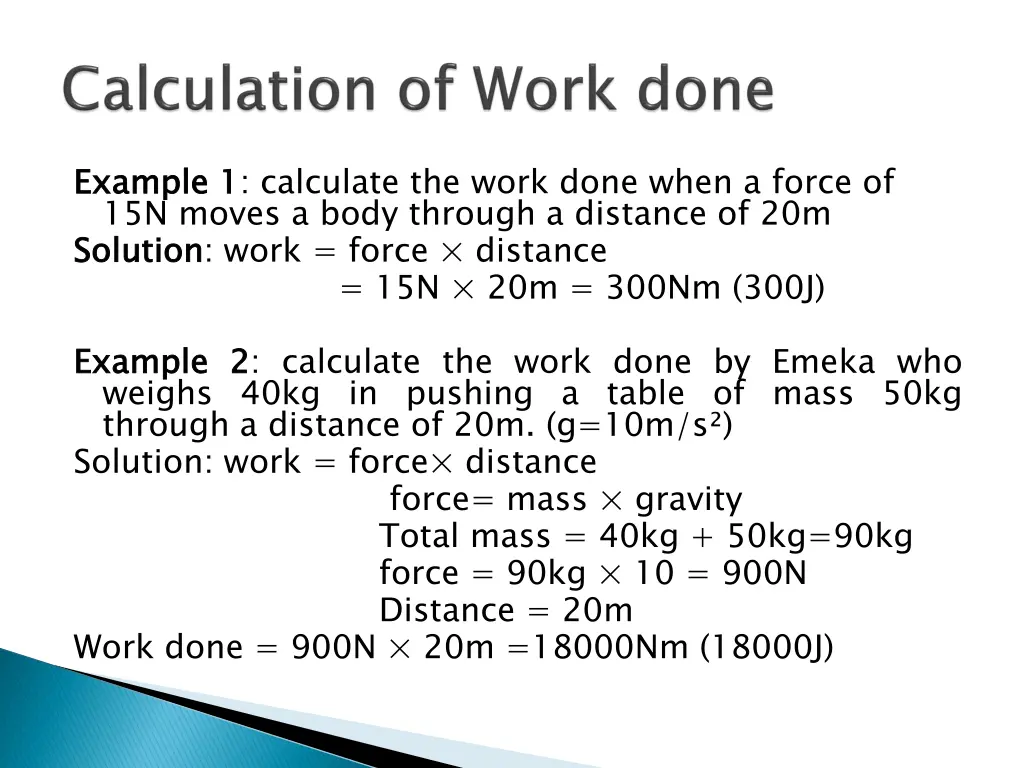 example 1 15n moves a body through a distance