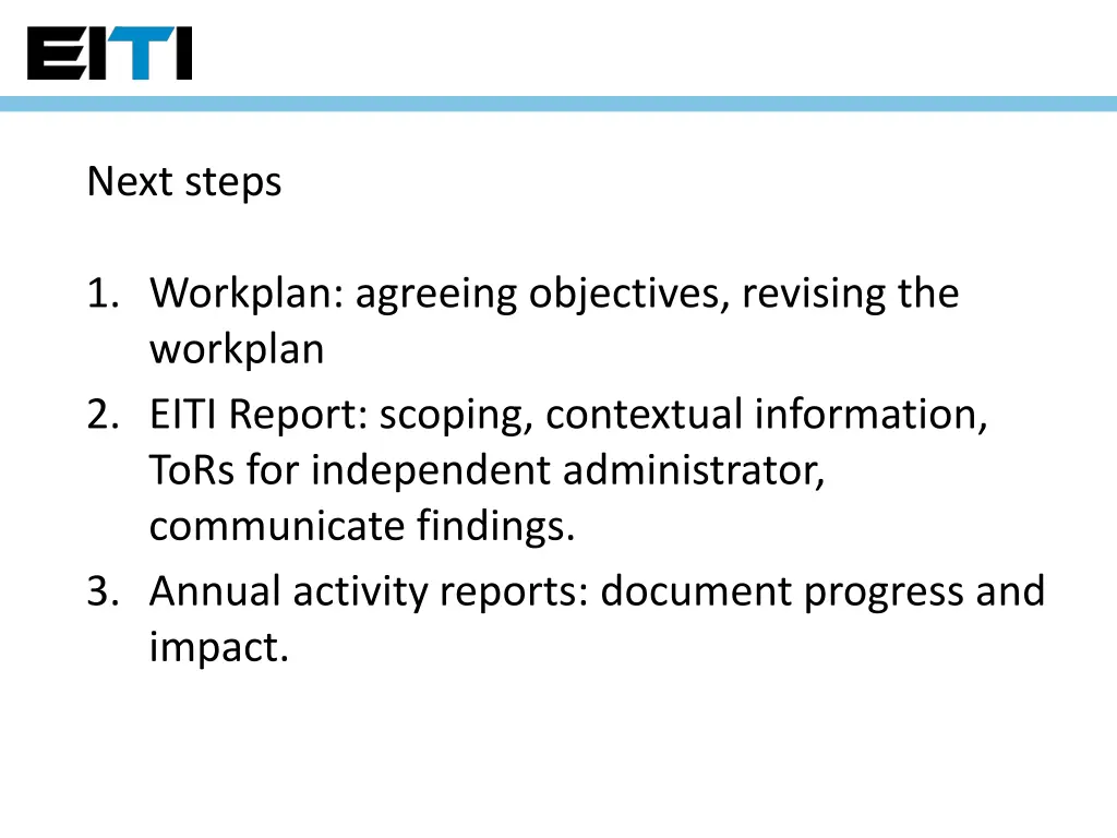 next steps