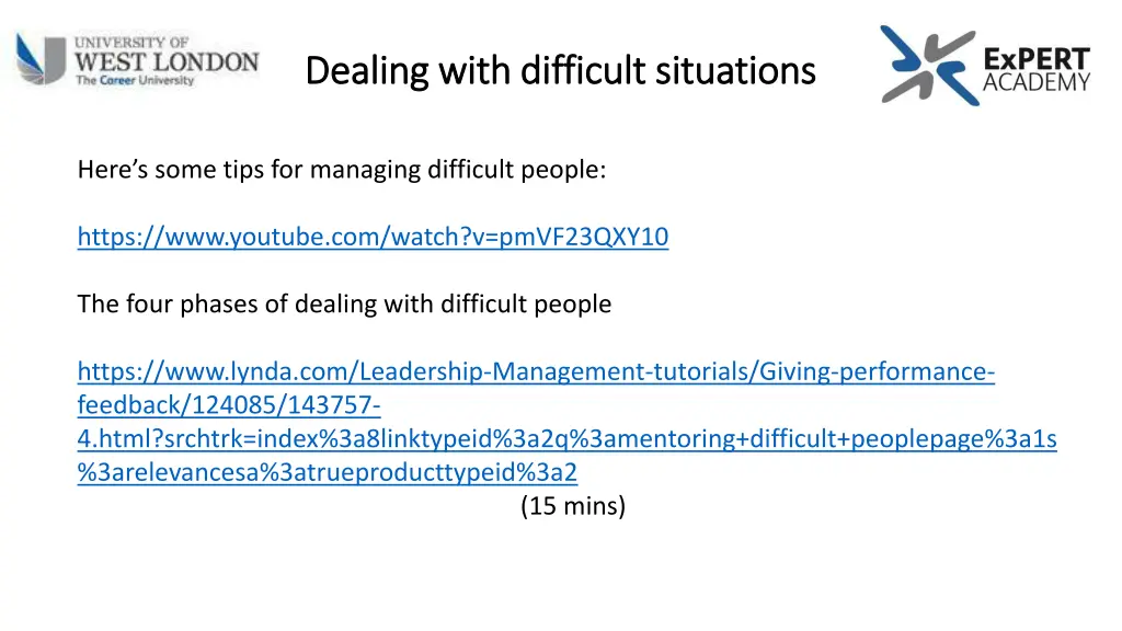 dealing with difficult situations dealing with