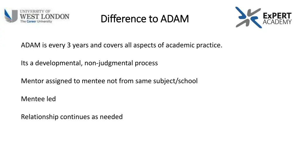 difference to adam difference to adam
